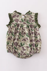 Camouflage print ruffle bubble