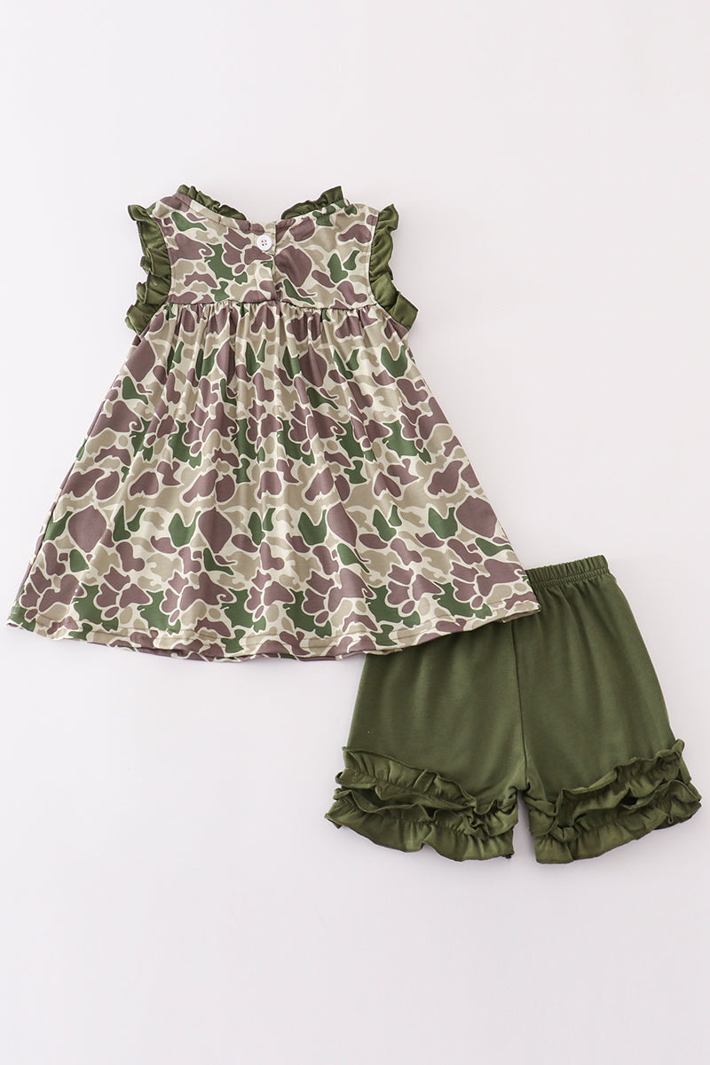 Camouflage print girl set