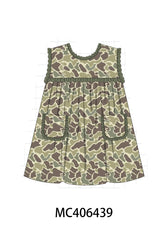 Camouflage print girl dress