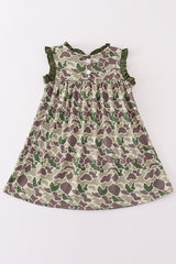 Camouflage print girl dress