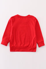 Red valentine'day fire truck boy top