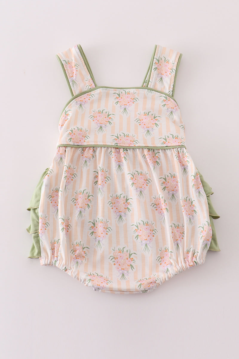 Sage floral print girl bubble