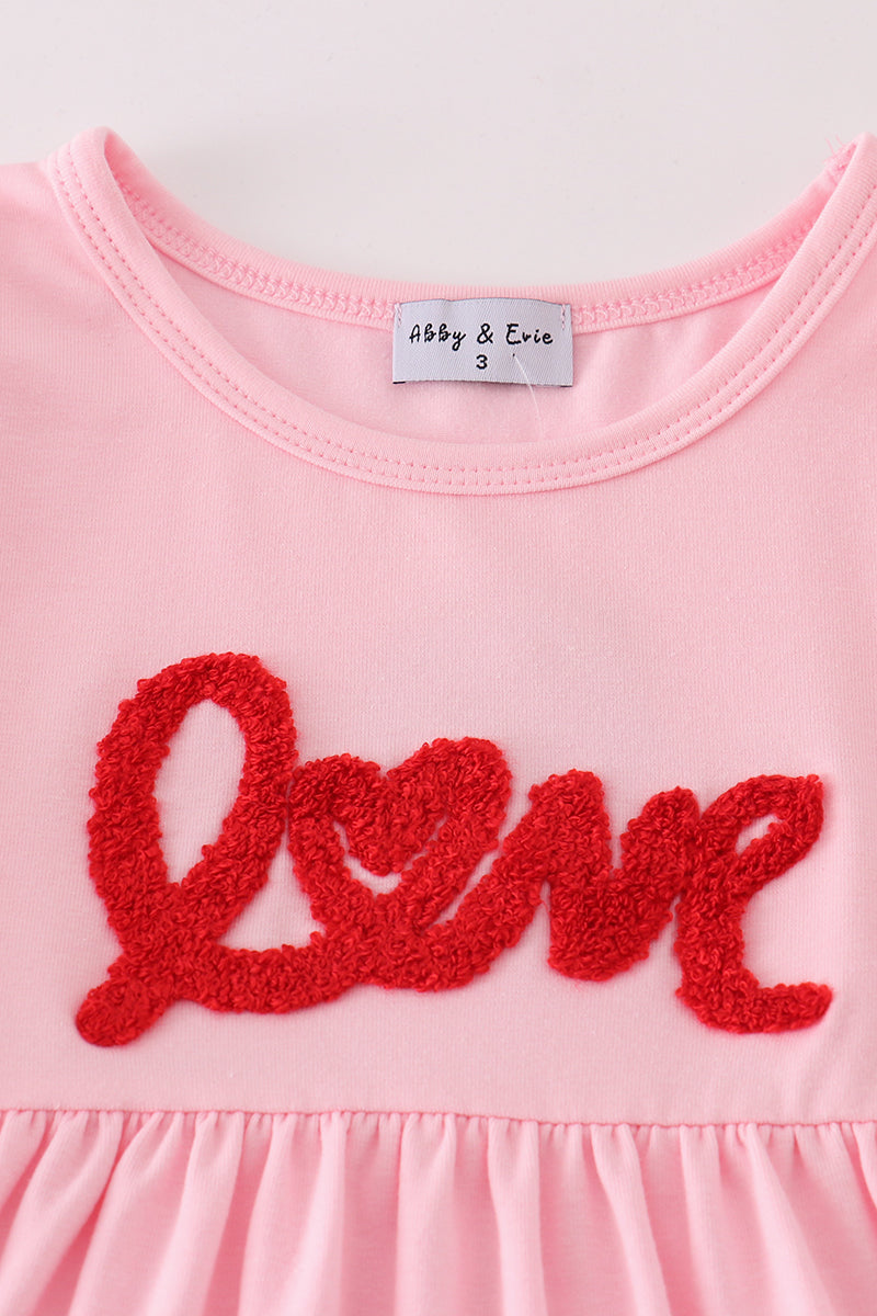 Valentine love french knot girl set