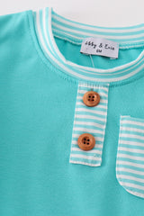 Mint stripe boy bubble