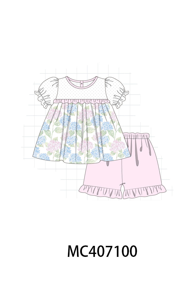 Pink Blossom Serenity print girl set