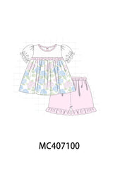 Pink Blossom Serenity print girl set