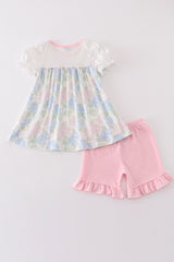 Pink Blossom Serenity print girl set