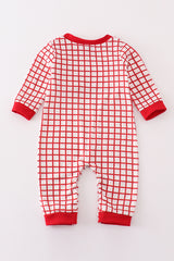 Valentine's day smocked heart embroidery boy romper