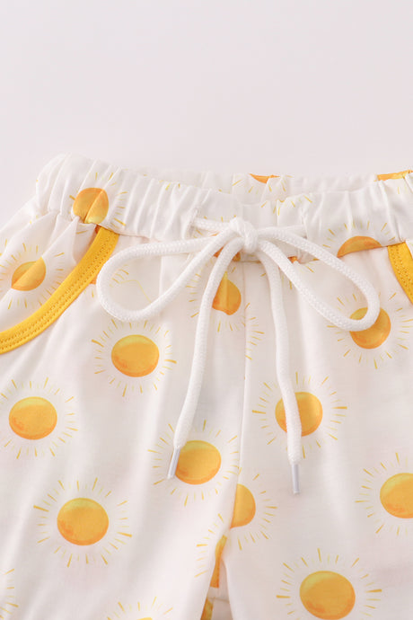 Yellow you are my sunshine embroidery boy set