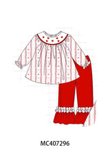 Valentine's day heart embroidery girl set