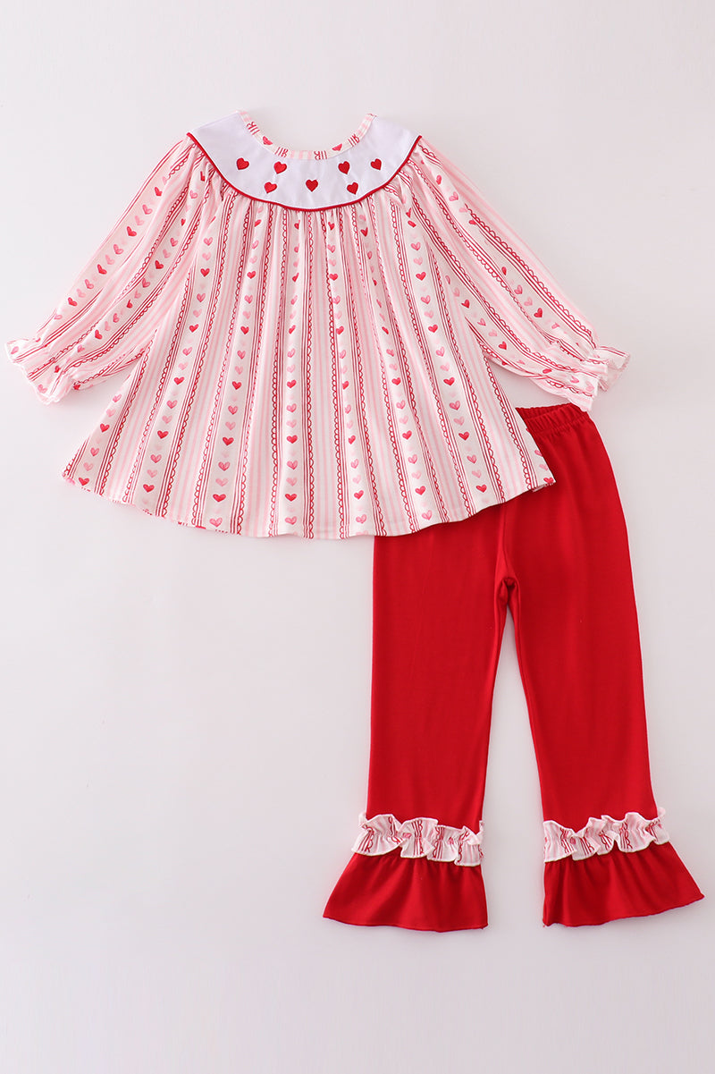 Valentine's day heart embroidery girl set