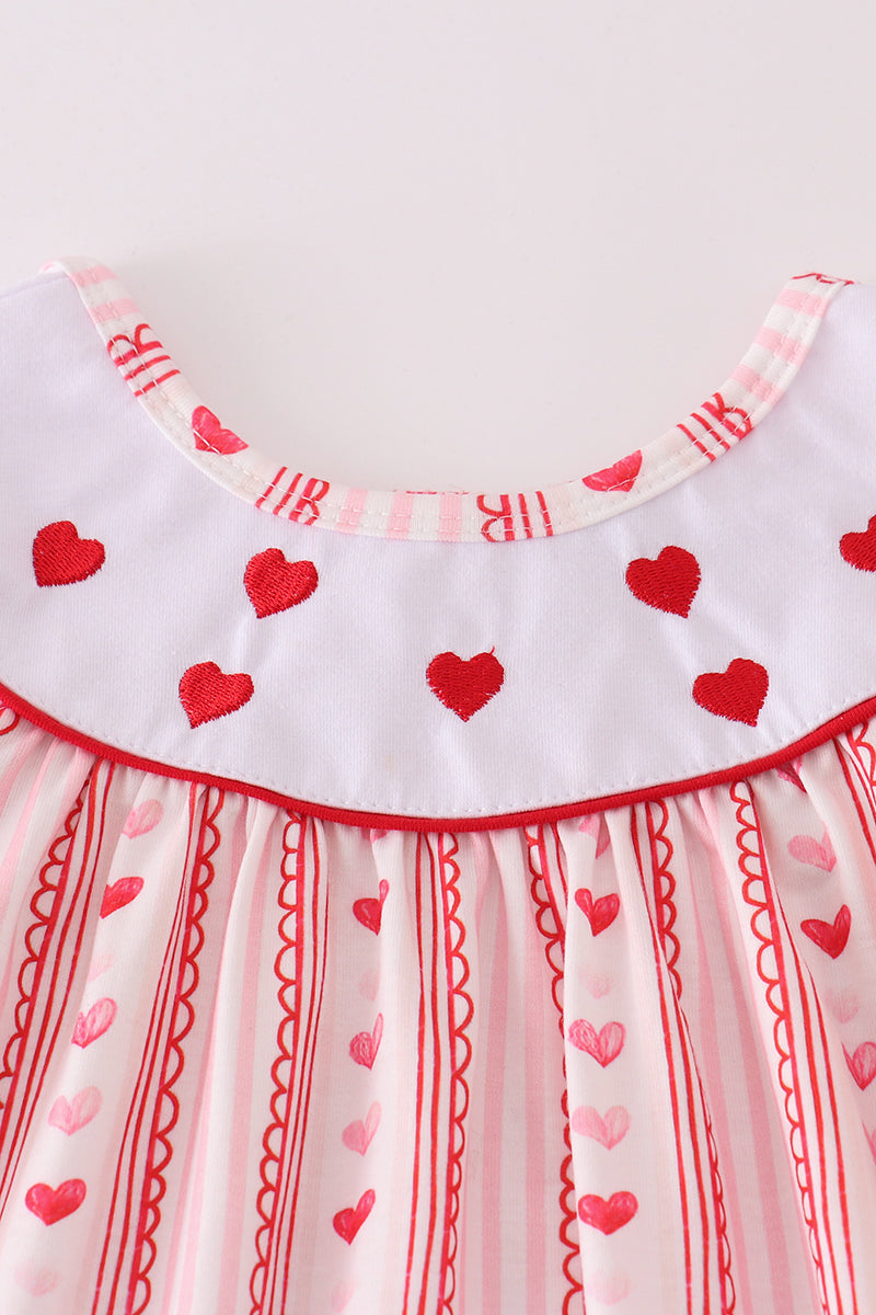 Valentine's day heart embroidery girl set