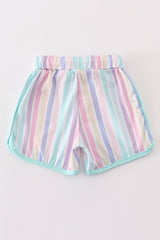 Multicolored stripe girl shorts