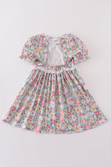 Green daisy print mom&me dress