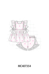 Pink stripe whale print girl set