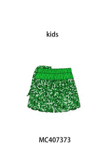 Green sequin mardi gras girl skorts