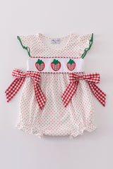 Strawberries applique girl bubble
