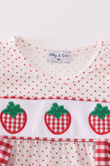 Strawberries applique girl bubble