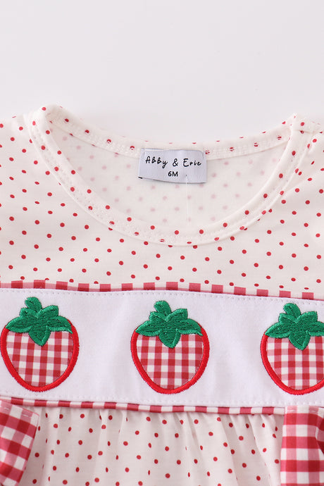 Strawberries applique girl bubble