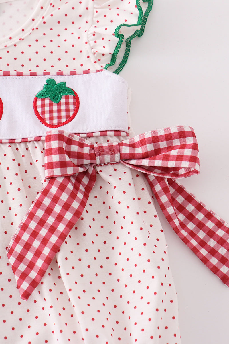 Strawberries applique girl bubble