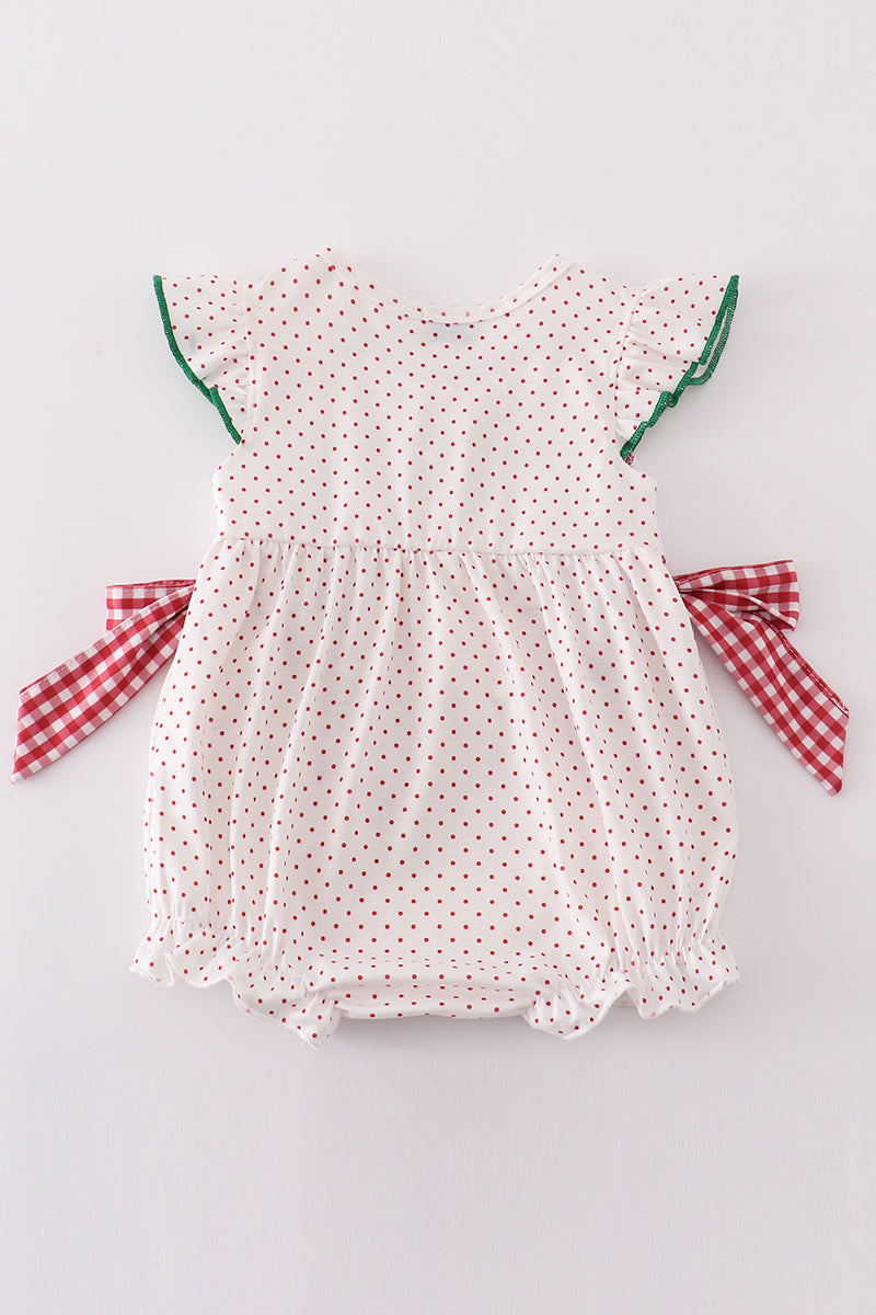 Strawberries applique girl bubble