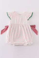 Strawberries applique girl bubble