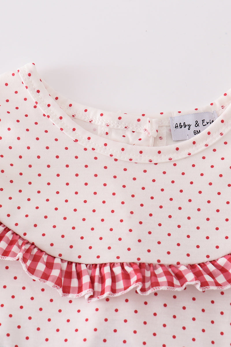 Strawberries applique girl bloomers set