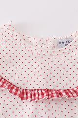 Strawberries applique girl bloomers set