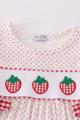 Strawberries applique girl set