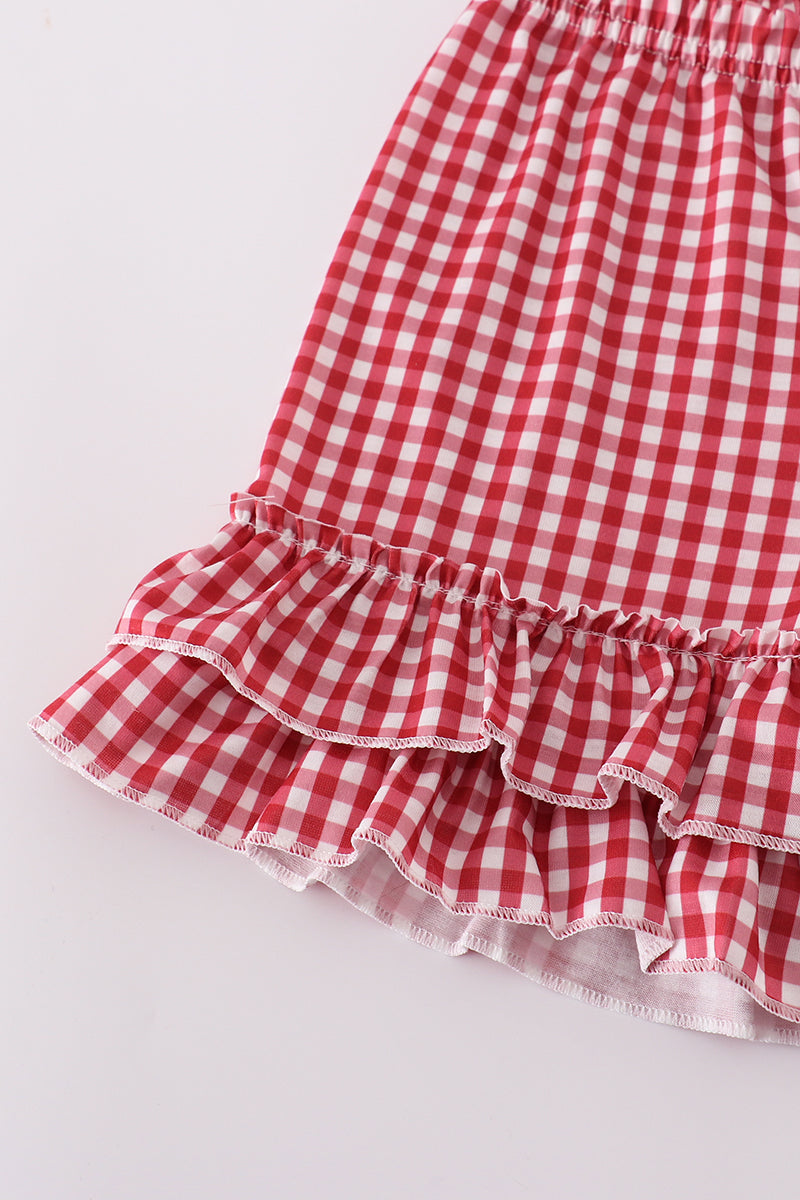 Strawberries applique girl set