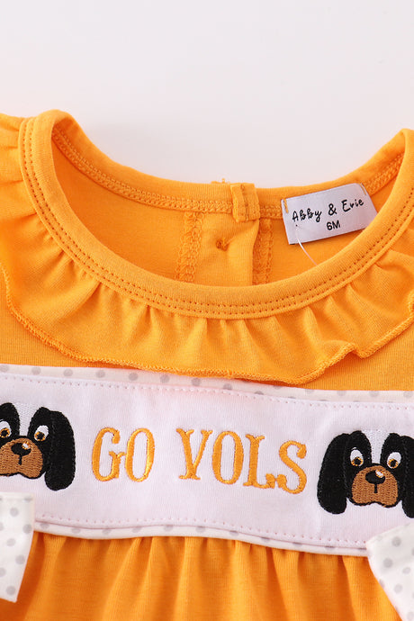 Orange go vols embroidery girl bubble