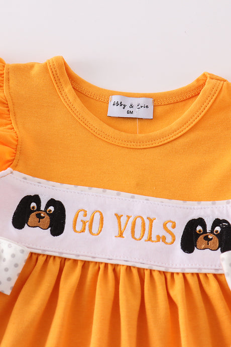 Orange go vols embroidery girl bloomer set