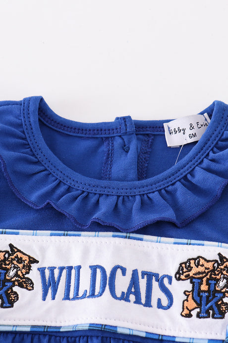 Blue wildcats embroidery girl bubble