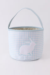 Blue easter bunny applique bucket