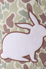 Camouflage easter bunny applique bucket