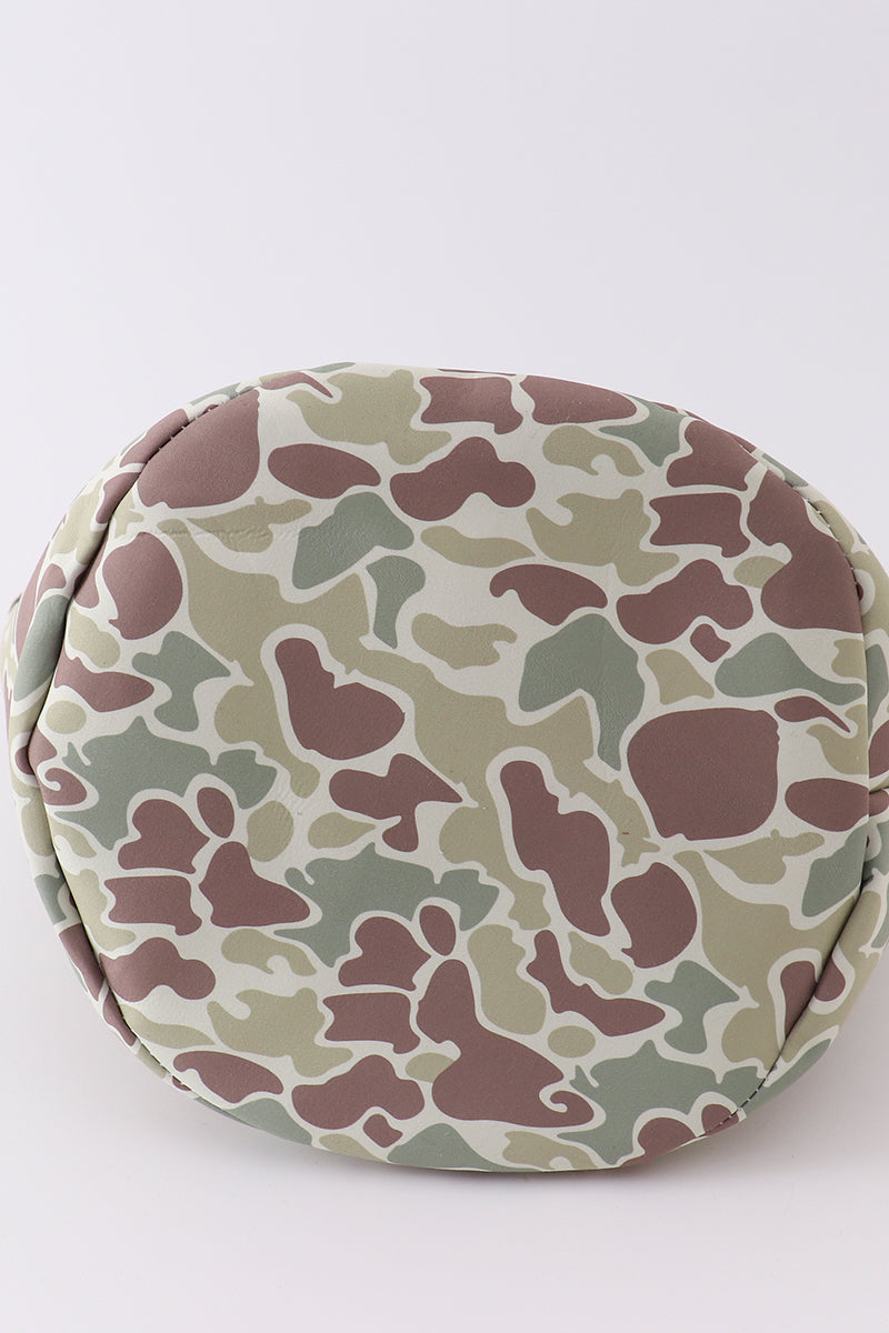 Camouflage easter bunny applique bucket