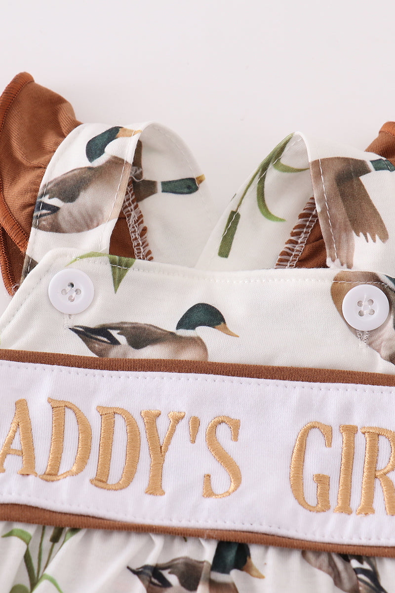 Khaki duck daddy's girl embroidery bubble