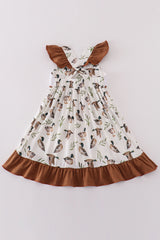 Khaki duck daddy's girl embroidery dress