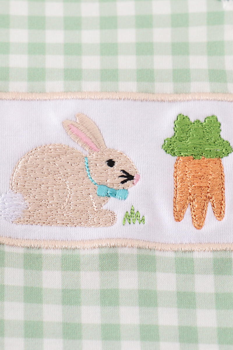 Green easter bunny embroidery boy jonjon