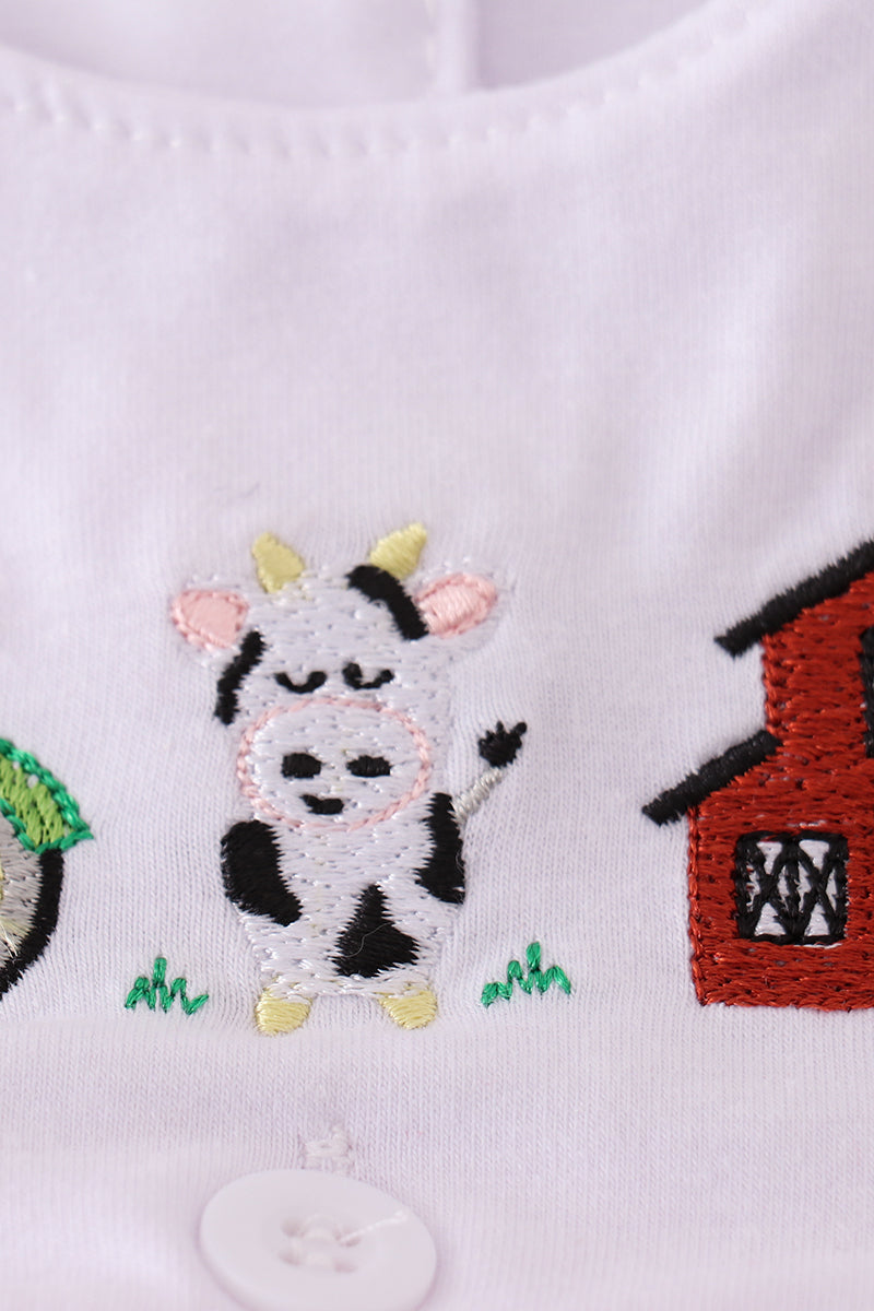 Pink farm embroidery girl bubble