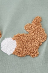 Sage easter bunny french knot boy set