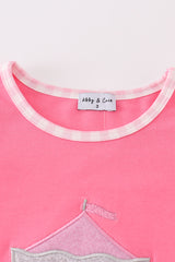 Pink carousel applique girl dress