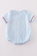 Blue stripe baseball embroidery boy bubble