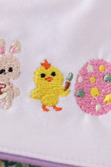 Easter floral bunny egg embroidery girl bloomer set