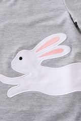 Grey easter bunny applique boy set