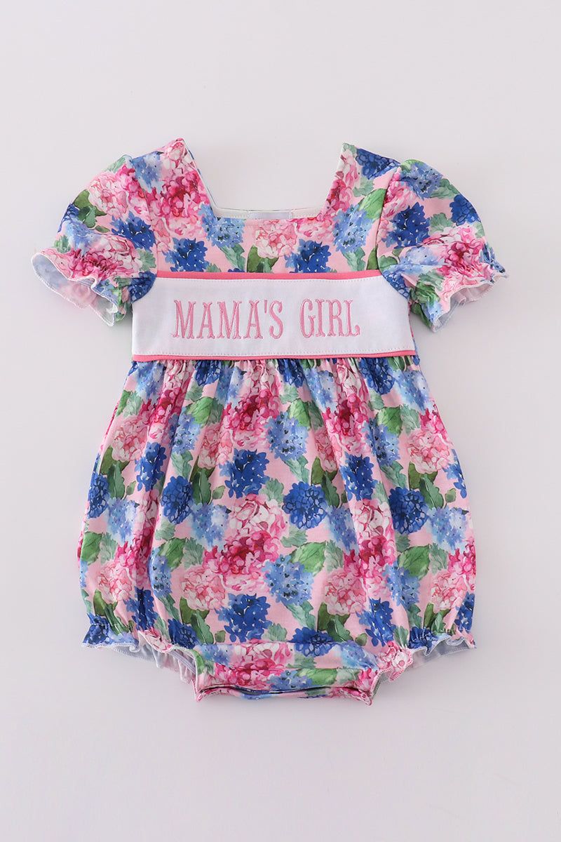 Blooming love MAMA'S GIRL embroidery girl bubble