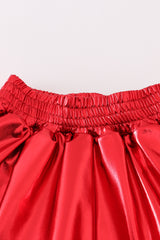 Red girl ruffle laser skorts