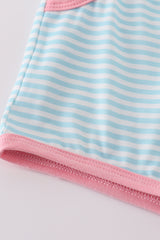 Pink stripe print set