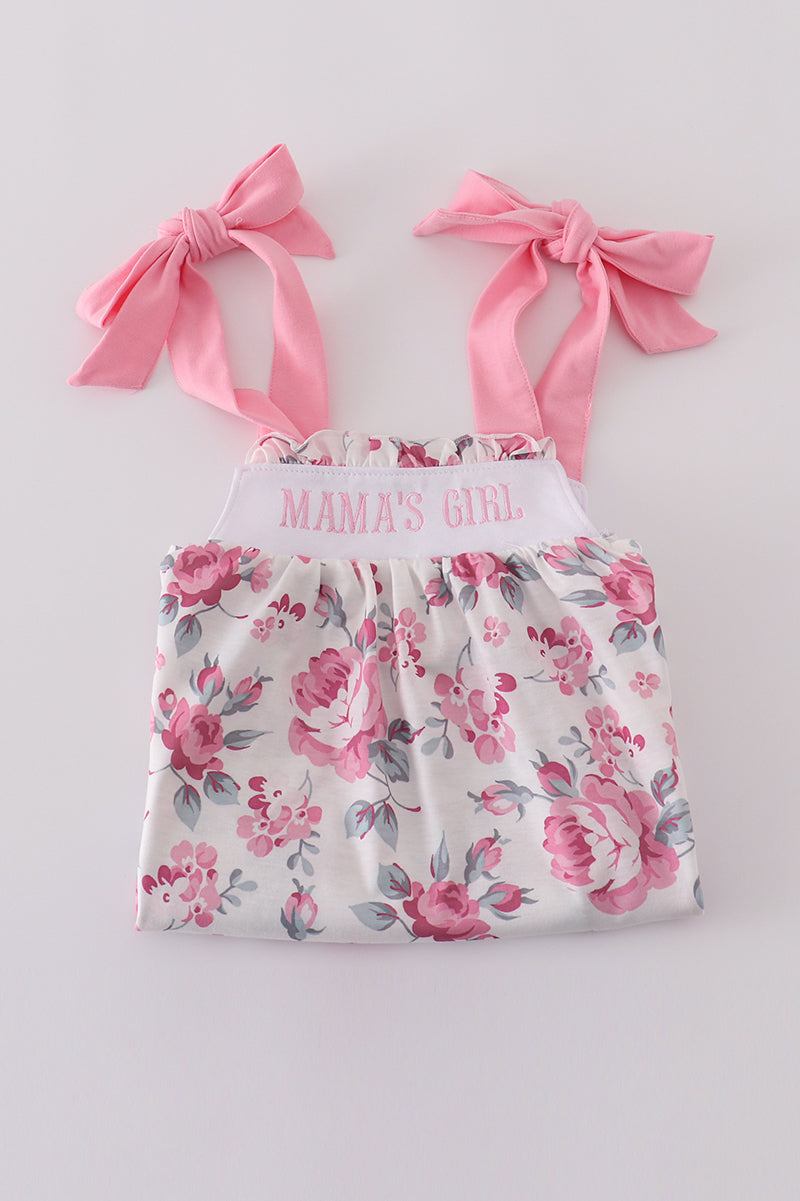 Pink floral MAMA'S embroidery dress