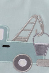 Blue crane truck applique set